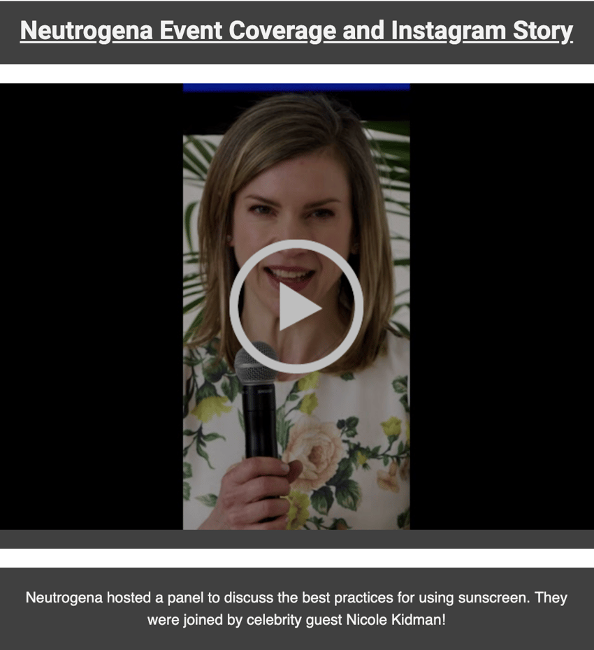 video event coverage